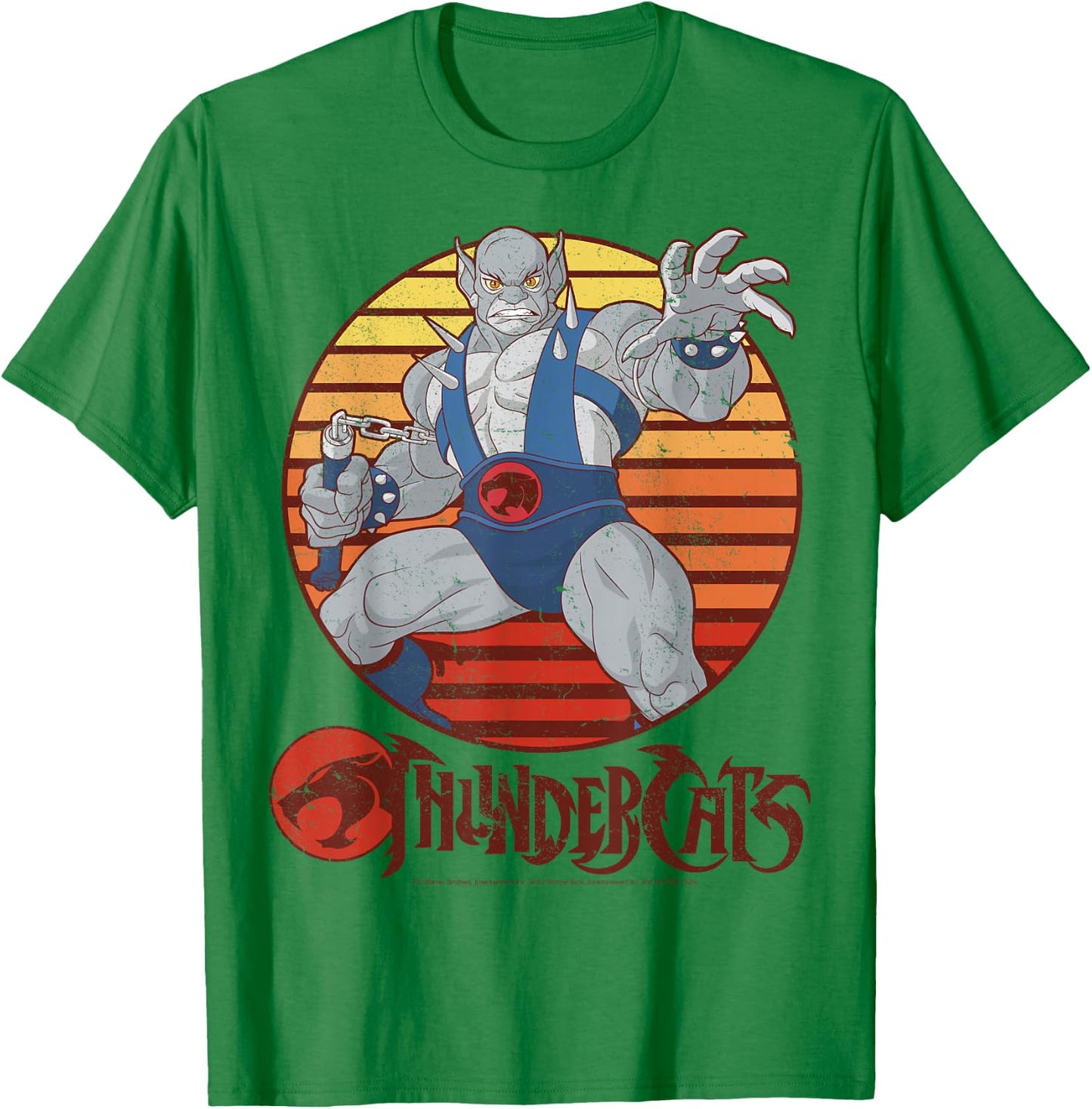 ThunderCats Panthro Retro Sunset T-Shirt - T-Shirt | Irish Green