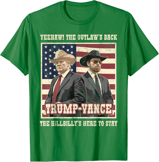 Daddy's Home 47 Greatest Inauguration In History Funny TRUMP VANCE 2024 OUTLAW HILLBILLY We WON Comeback Red -Adults Classic Fit Short Sleeve T-Shirt - T-Shirt | Irish Green