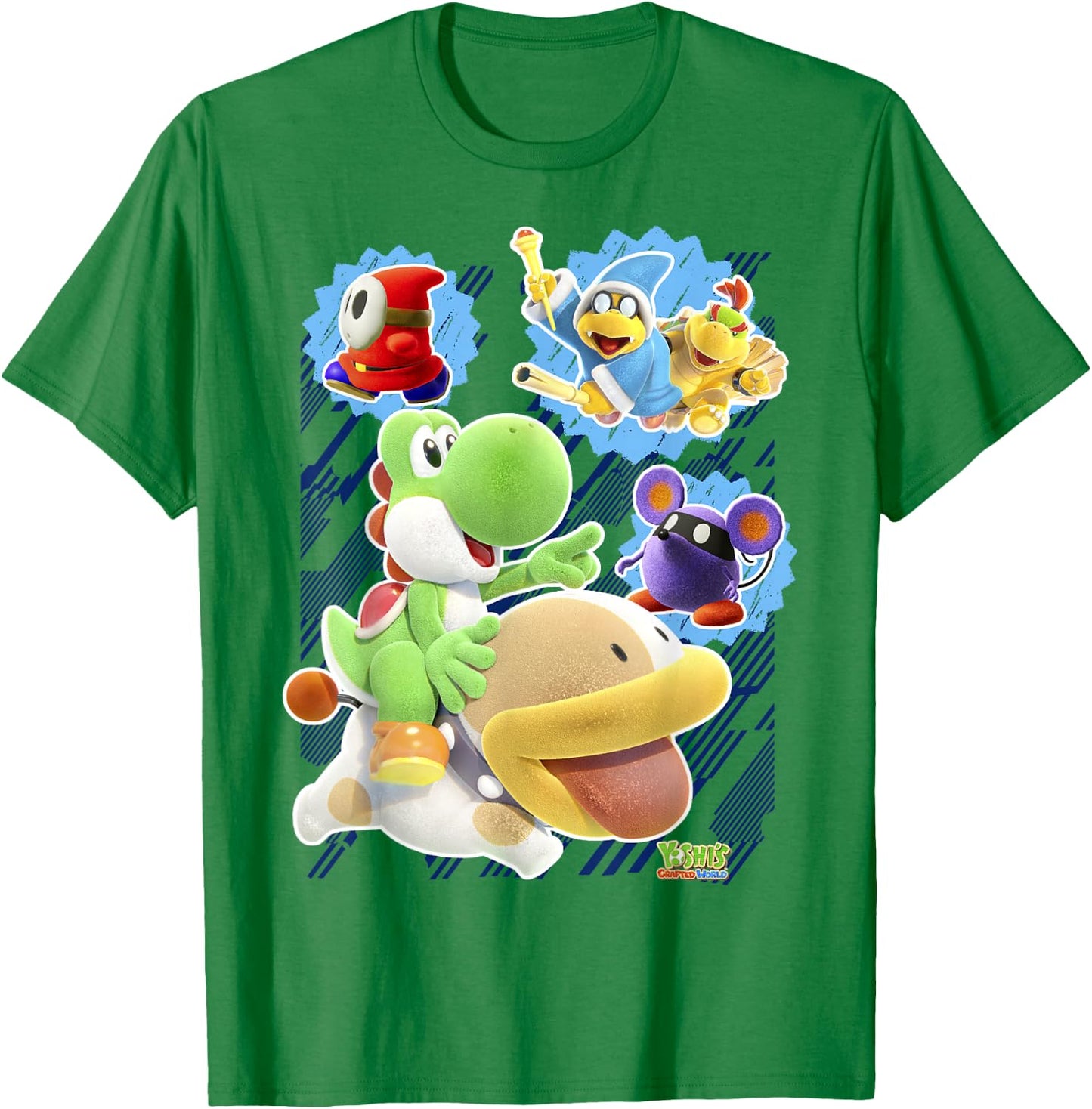 Yoshi's Crafted World Group Shot Poster Graphic T-Shirt - T-Shirt | Irish Green