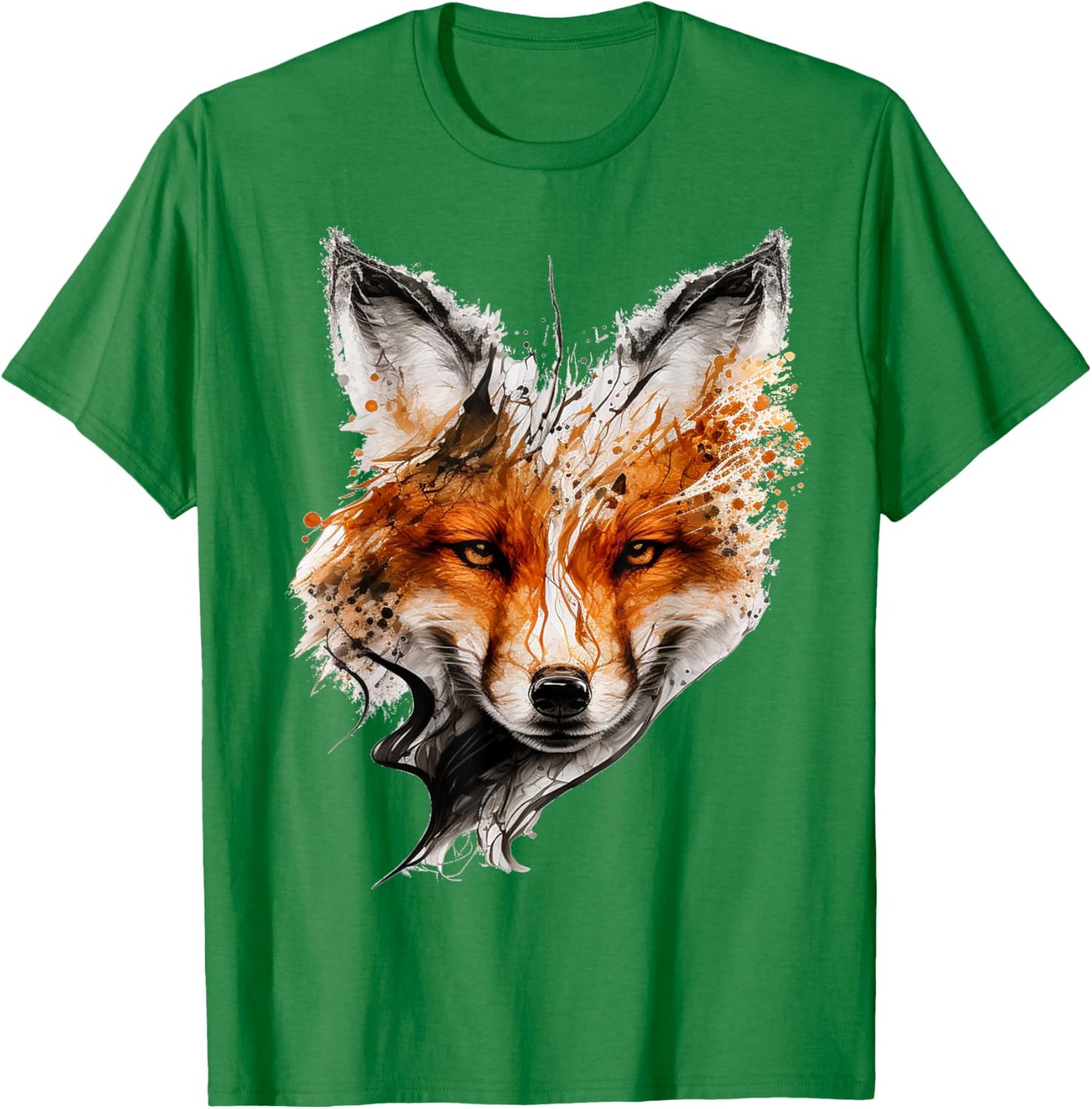 Fox Animal Graphic Art Animal Lovers Fox T-Shirt - T-Shirt | Irish Green