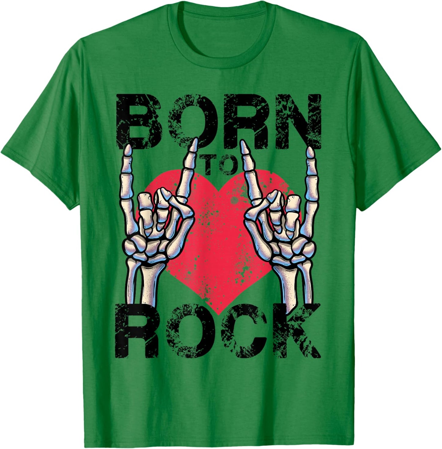 Born to Rock Lets Rock Vintage Retro Rock&Roll Rock Concert T-Shirt - T-Shirt | Irish Green