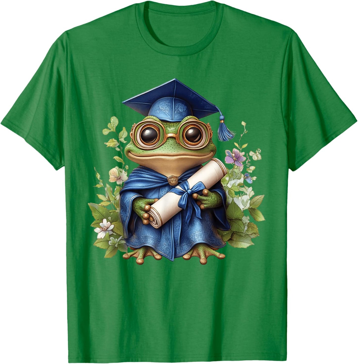 Cute Graduation Frog Holding Diploma T Shirt T-Shirt - T-Shirt | Irish Green