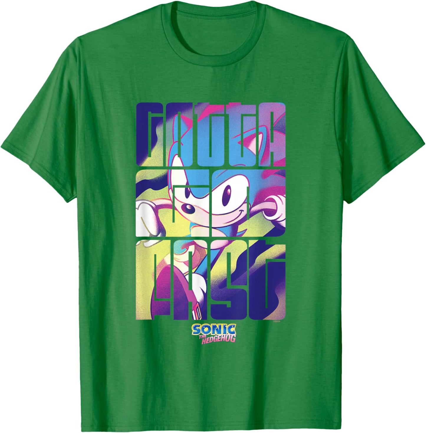 Sonic The Hedgehog Gotta Go Fast Vintage Logo T-Shirt - T-Shirt | Irish Green