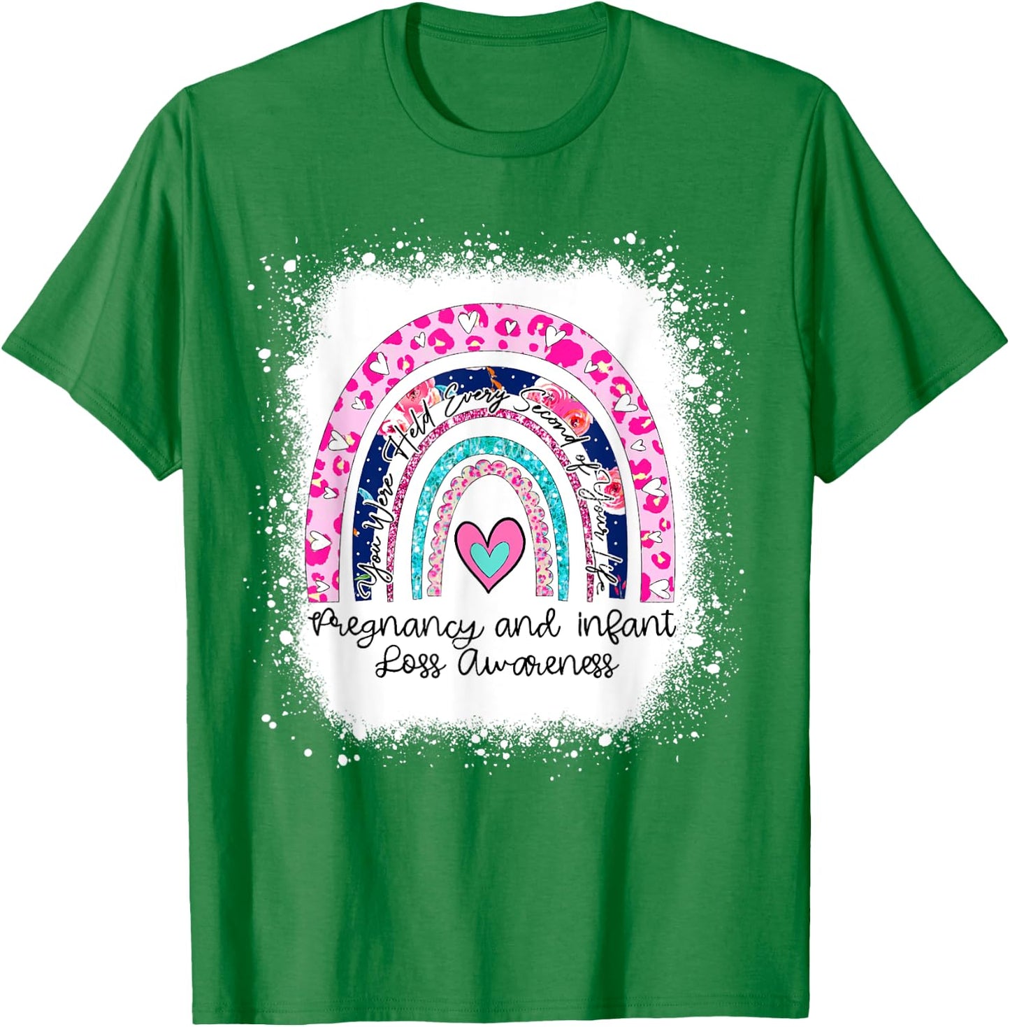in October We Wear Pink Blue Pregnancy Infant Loss Ribbon T-Shirt - T-Shirt | Irish Green