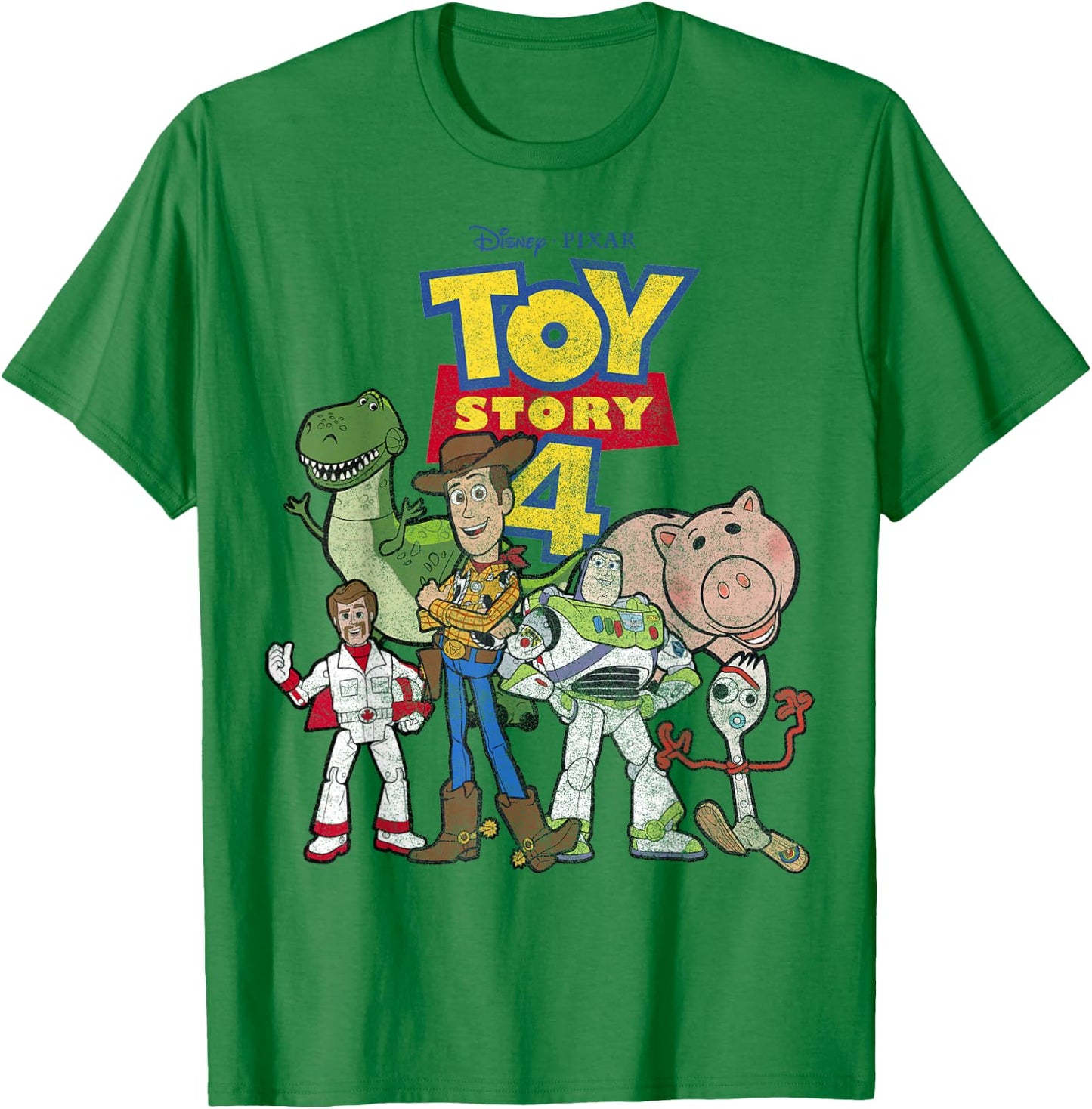 Disney Pixar Toy Story 4 Main Cast Movie Logo Poster T-Shirt - T-Shirt | Irish Green