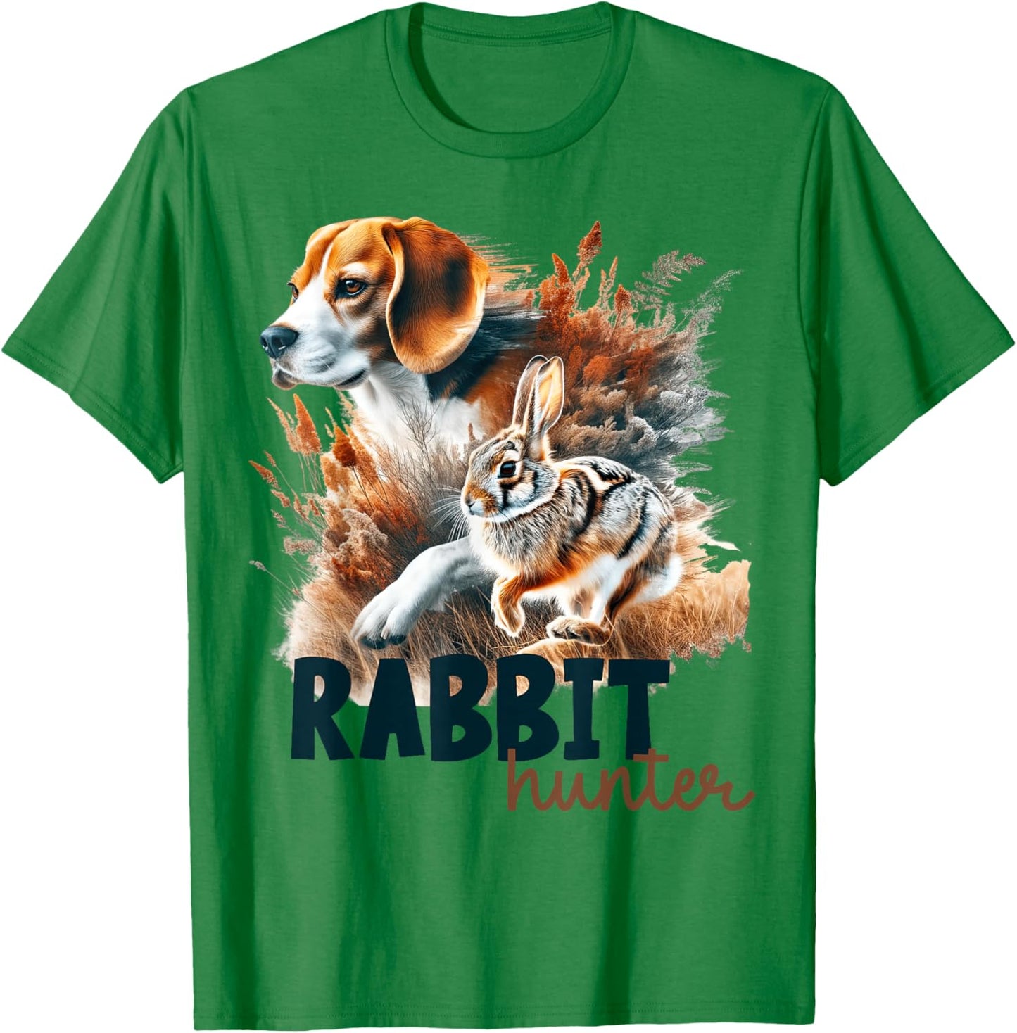Beagle Dog Rabbit Hunter Rabbit Hunting Rabbiting Hunter T-Shirt - T-Shirt | Irish Green