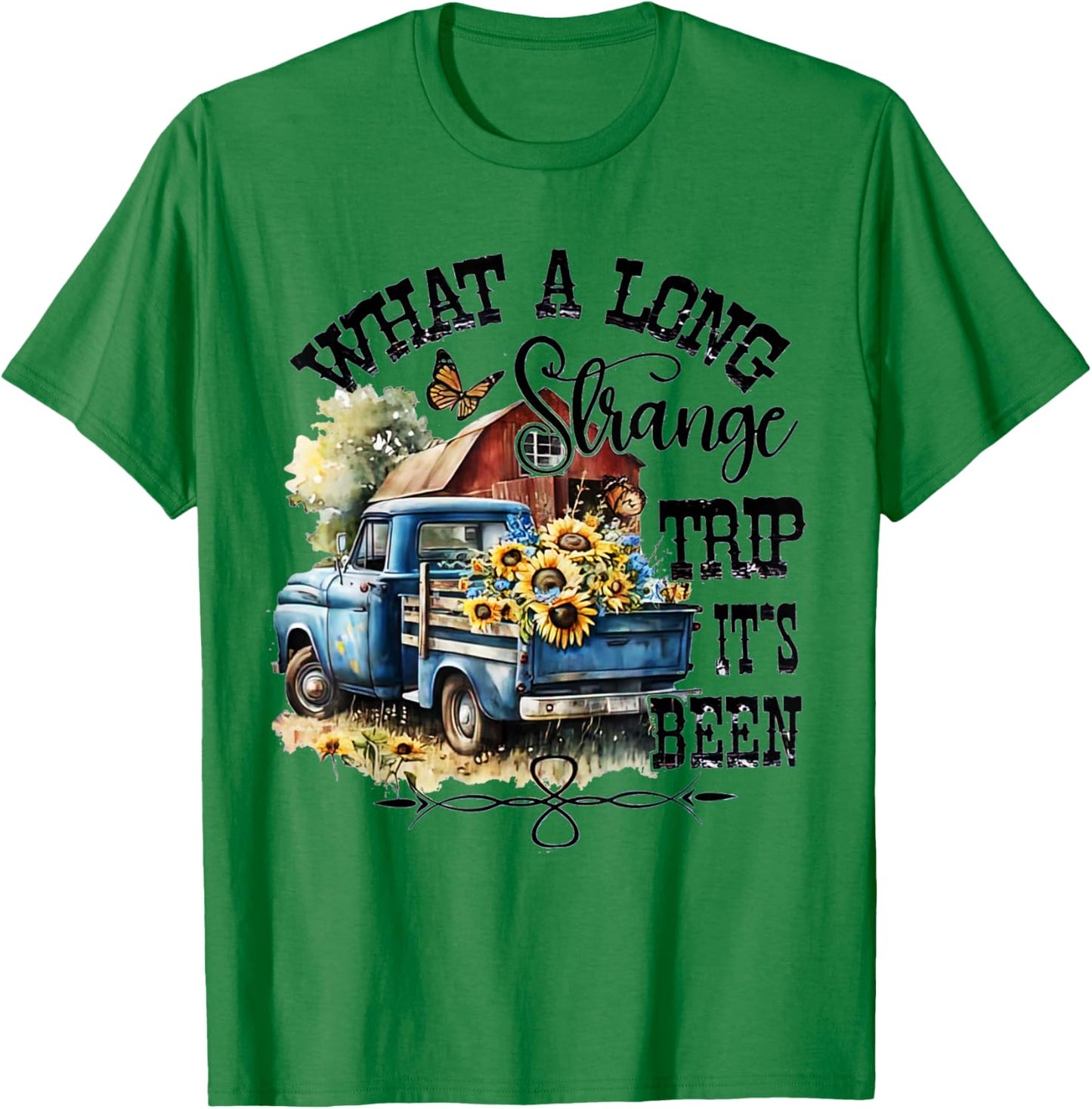 What A Long Strange Trip It's Been Hippie Tye Dye T-Shirt - T-Shirt | Irish Green