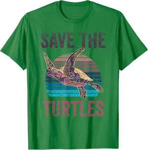 Save The Turtles Animal Turtle Pet Lover T-Shirt - T-Shirt | Irish Green