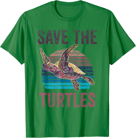 Save The Turtles Animal Turtle Pet Lover T-Shirt - T-Shirt | Irish Green
