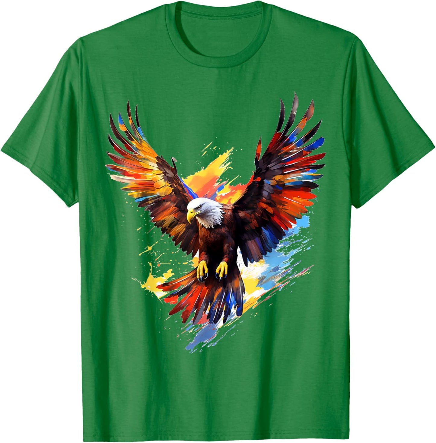 Eagle Painting Art Abstract Animal Colorful Graphic Eagle T-Shirt - T-Shirt | Irish Green