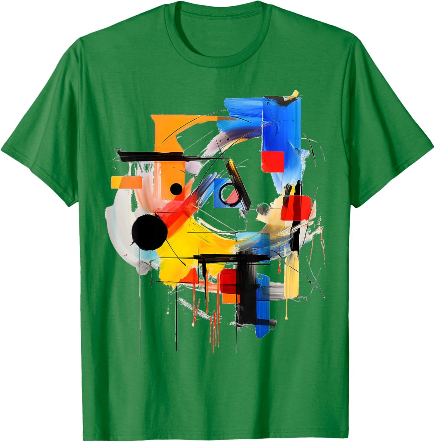 Art Colorful Abstract Geometric Painting Graphic Art T-Shirt - T-Shirt | Irish Green