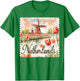 Netherlands Watercolor Windmill Tulips Travel Souvenir T-Shirt - T-Shirt | Irish Green