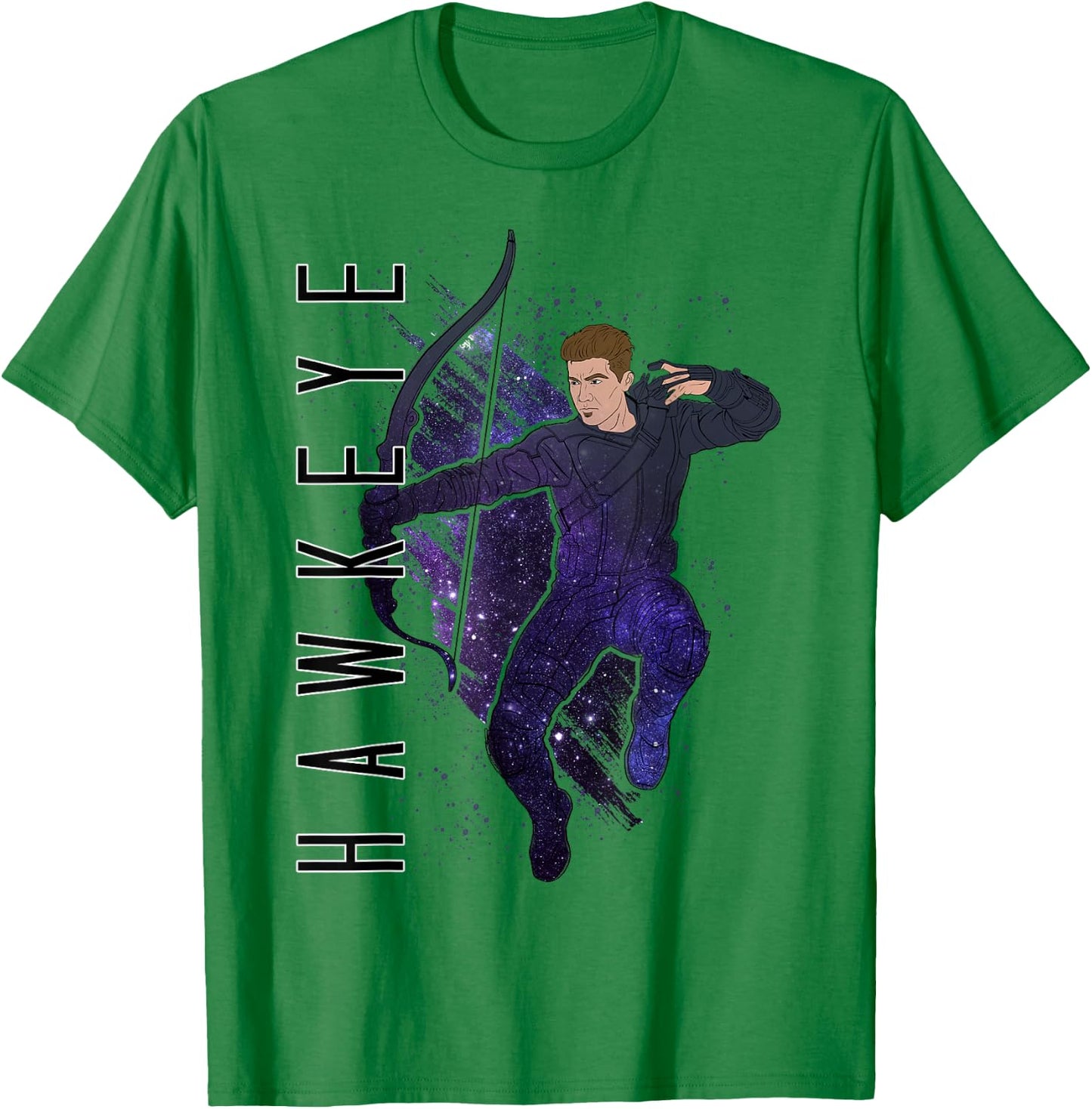 Marvel Avengers Endgame Hawkeye Galaxy Painted T-Shirt - T-Shirt | Irish Green