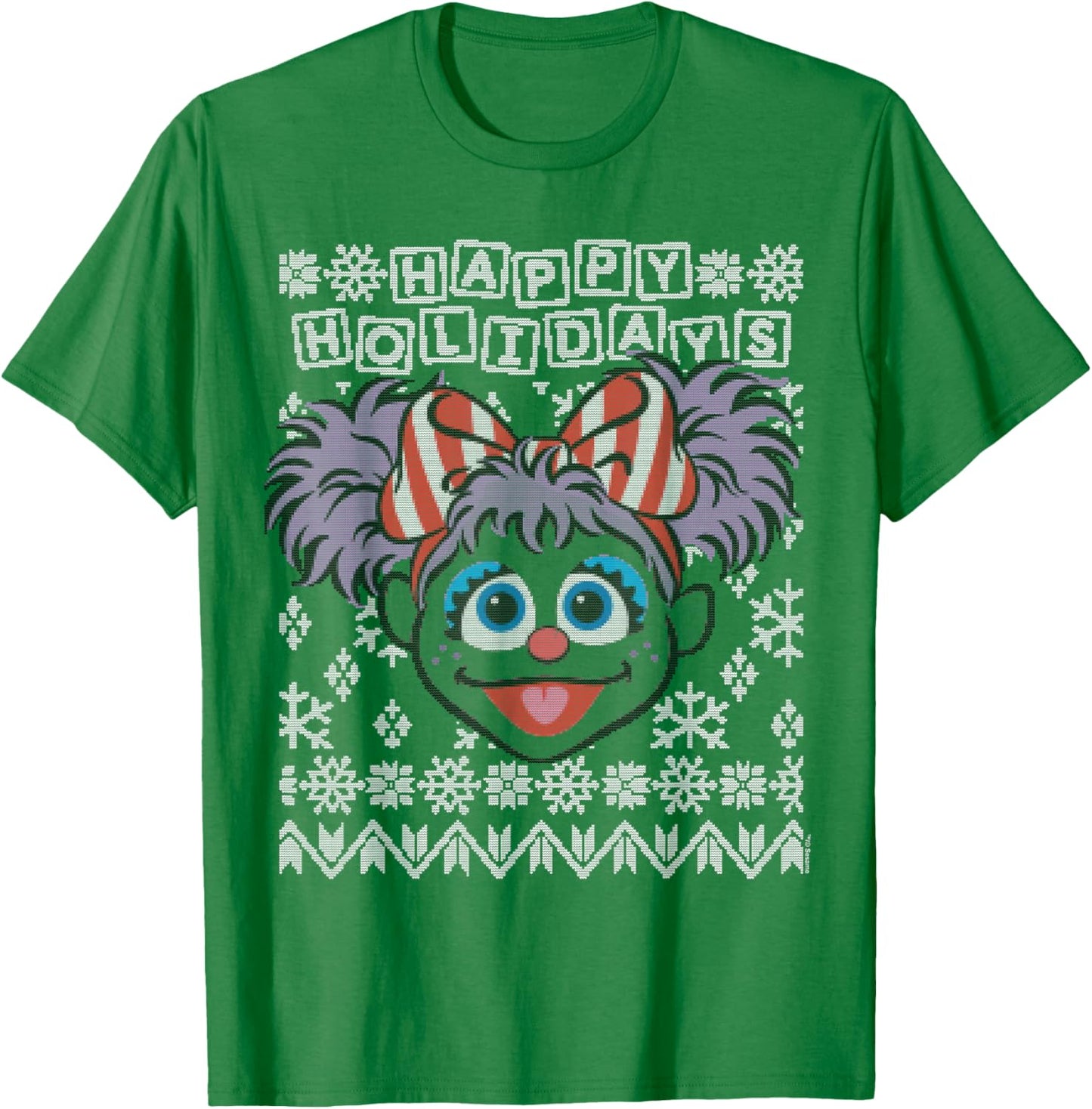 Sesame Street Abby Cadabby Ugly Christmas T-Shirt - T-Shirt | Irish Green