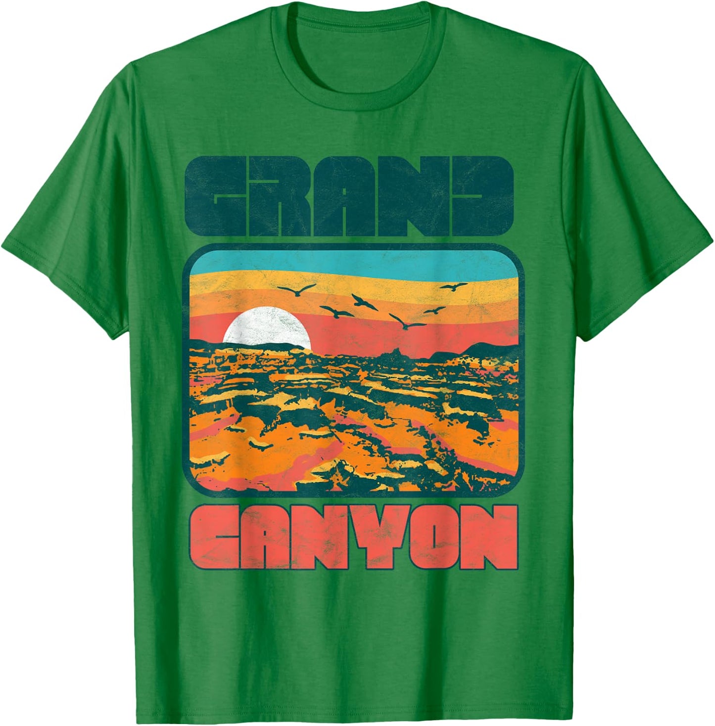 Vintage 80's Grand Canyon Retro Vibe Graphic T-Shirt - T-Shirt | Irish Green