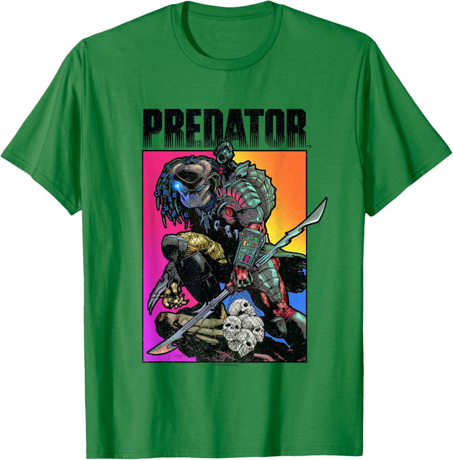 Predator Ready To Hunt Big Chest Iconic Retro Poster T-Shirt - T-Shirt | Irish Green