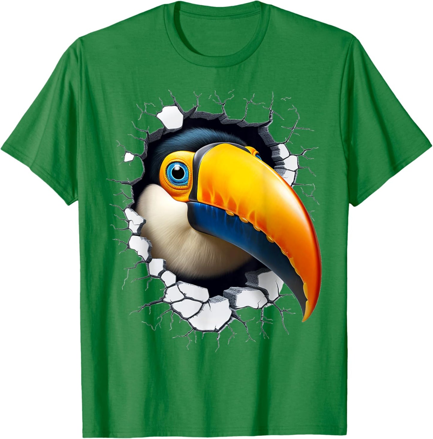 Toucan Animal Abstract Graphic Drawing Artwork Face Toucan T-Shirt - T-Shirt | Irish Green
