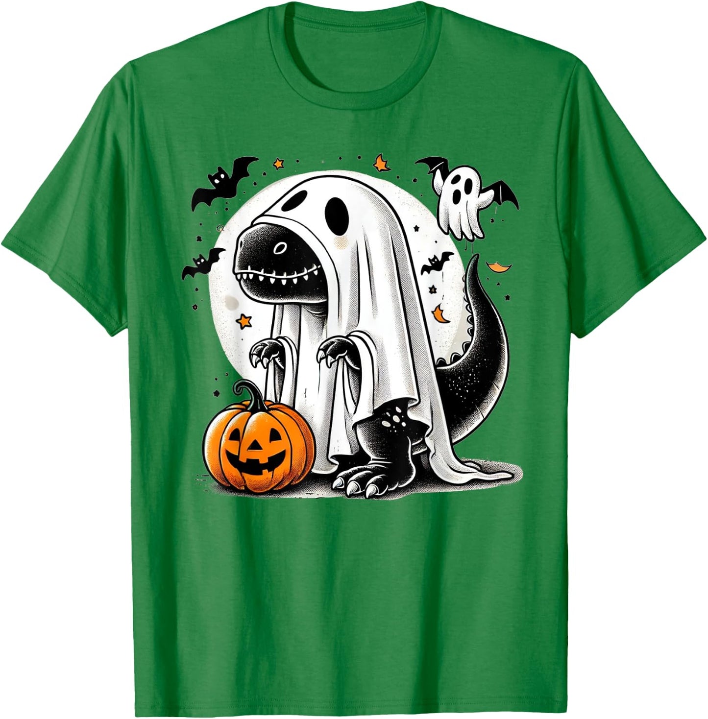 Funny T-Rex Ghost Dinosaur Halloween Costume Tyrannosaurus T-Shirt - T-Shirt | Irish Green