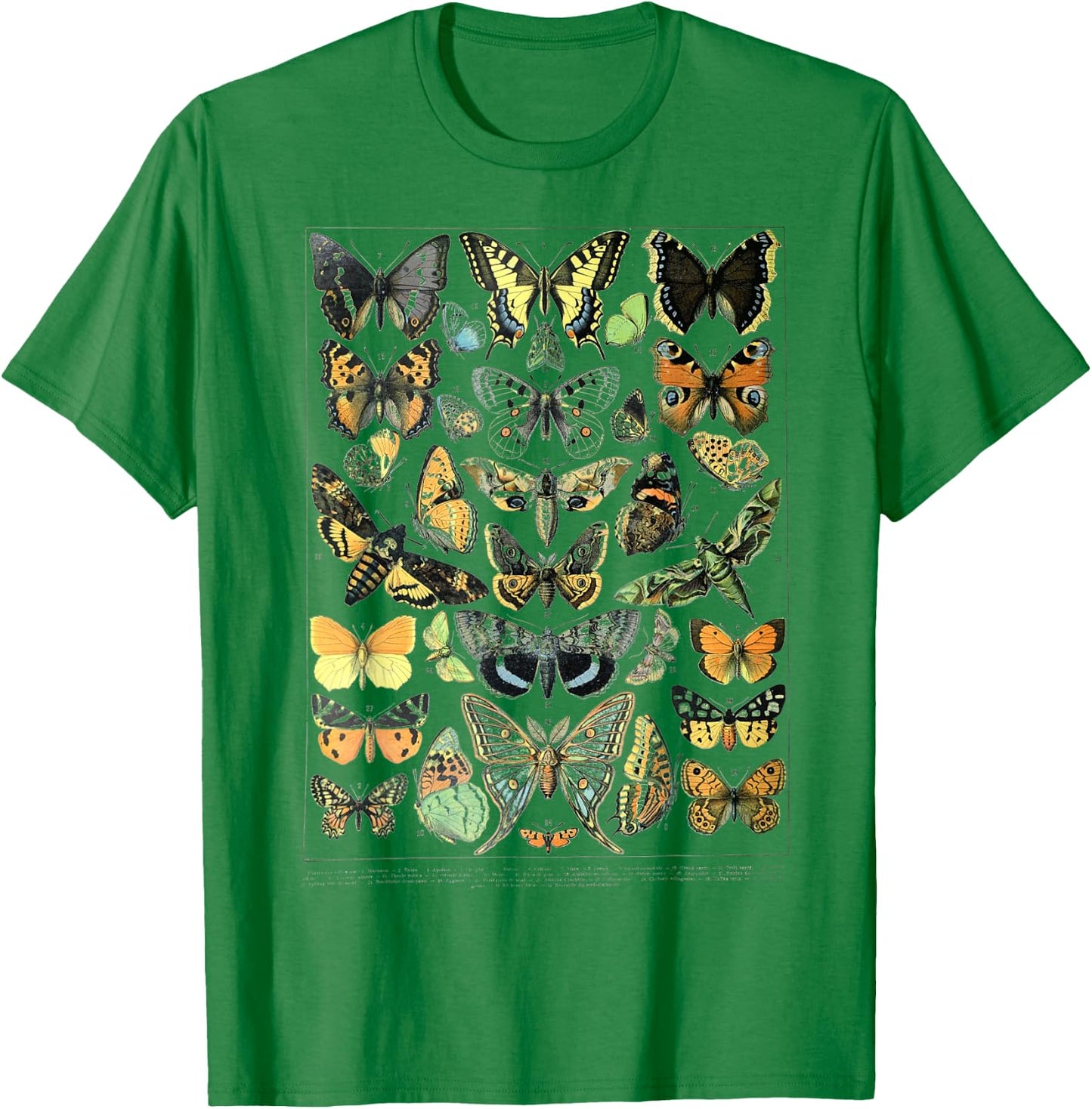 Papillons Butterflies print Butterflies Illustration chart T-Shirt - T-Shirt | Irish Green
