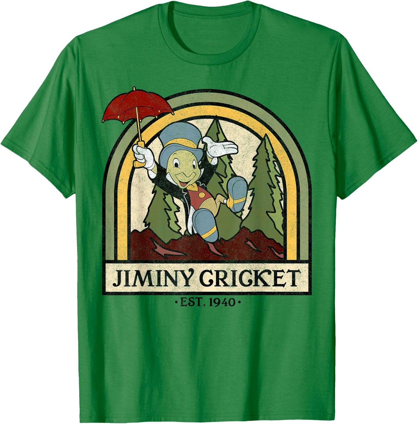 Disney Pinocchio Jiminy Cricket Established 1940 T-Shirt - T-Shirt | Irish Green