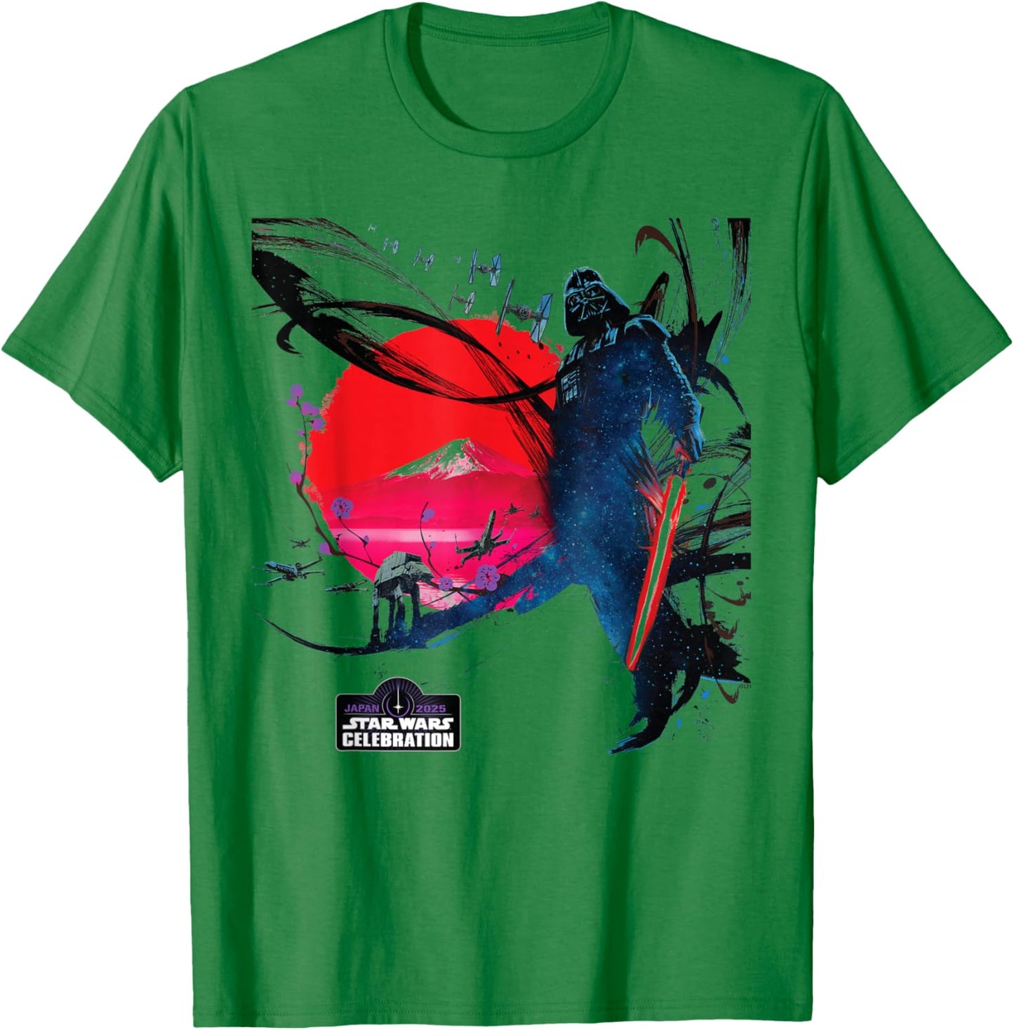 Star Wars Celebration Japan 2025 Key Art Darth Vader & Logo T-Shirt - T-Shirt | Irish Green
