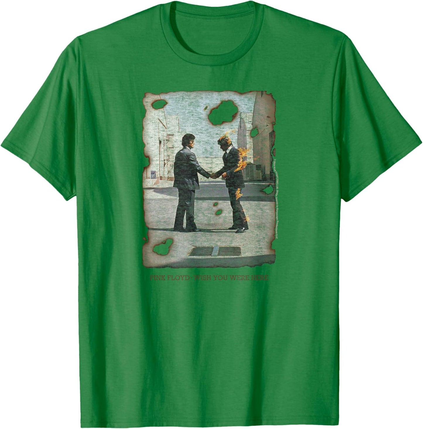 Pink Floyd - Wish You were Here Music Album Cover T-Shirt - T-Shirt | Irish Green