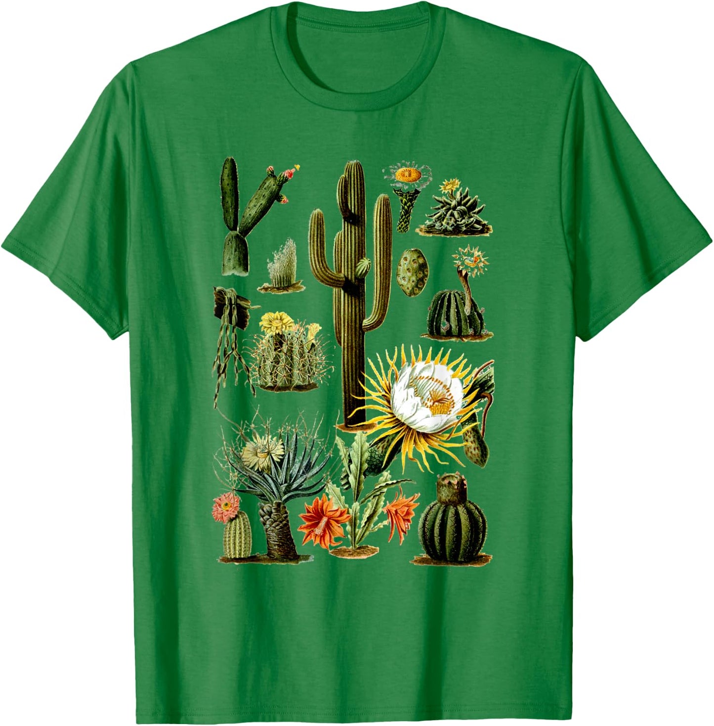 Vintage 70s Boho Botany Botanical Cactus Succulent Plant T-Shirt - T-Shirt | Irish Green