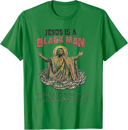 Vintage Jesus Is A Black Man T-Shirt - T-Shirt | Irish Green