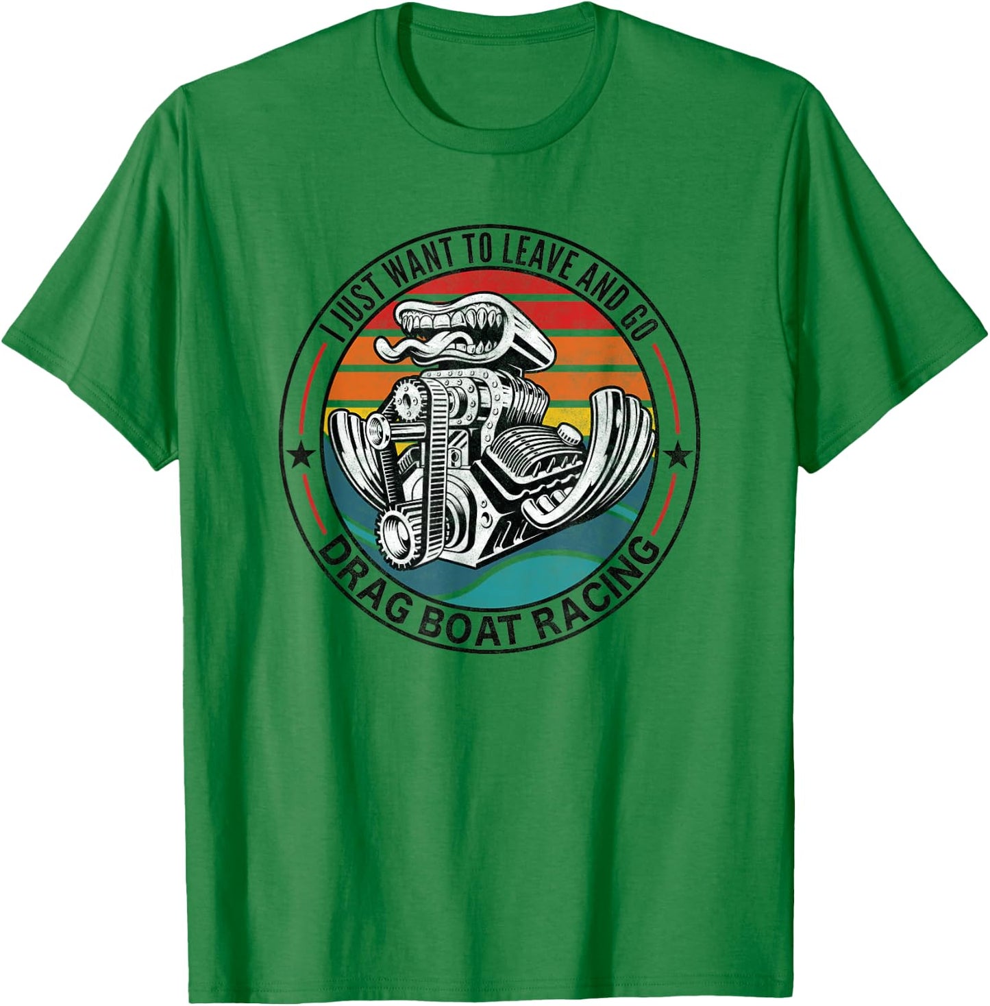 Retro Vintage Drag Boat Racing Drag Boat T-Shirt - T-Shirt | Irish Green
