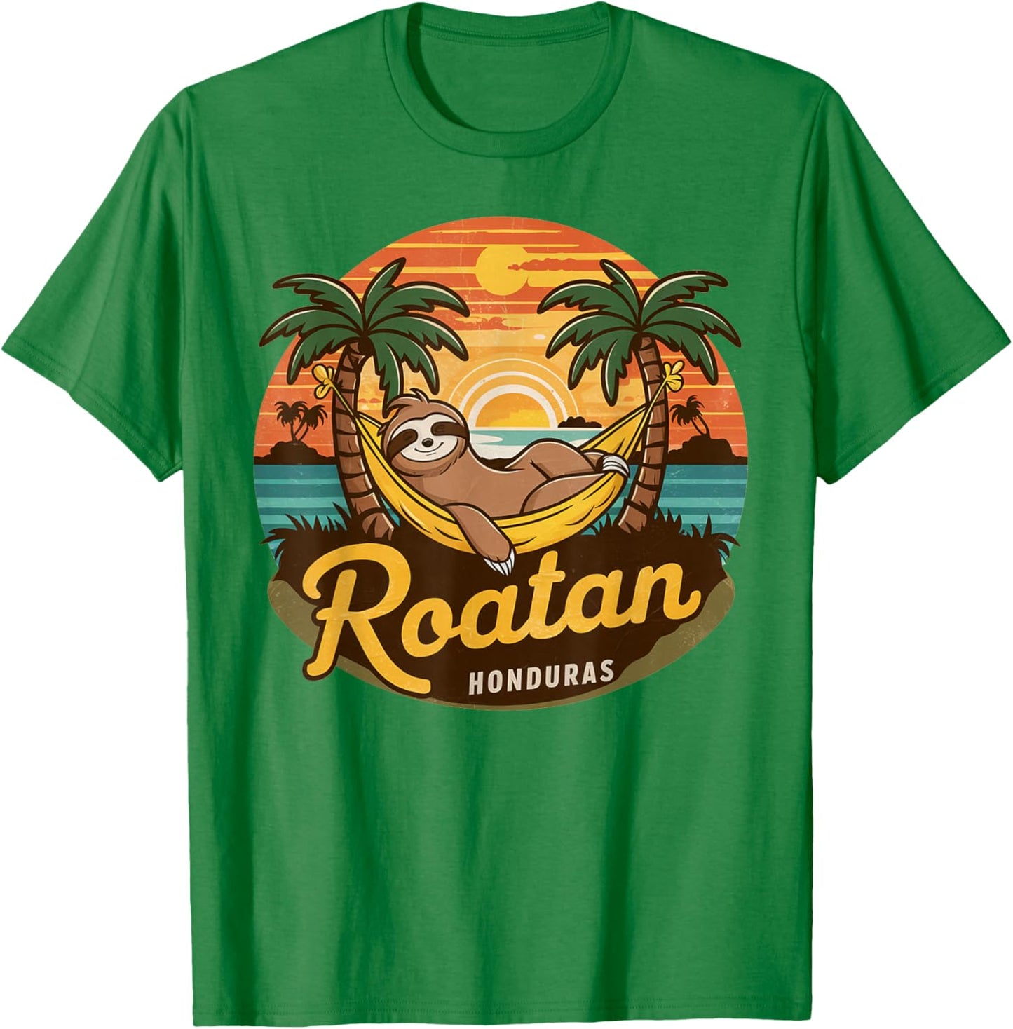 Roatan Sloth, Roatan Honduras Sloth, Roatan T-Shirt - T-Shirt | Irish Green