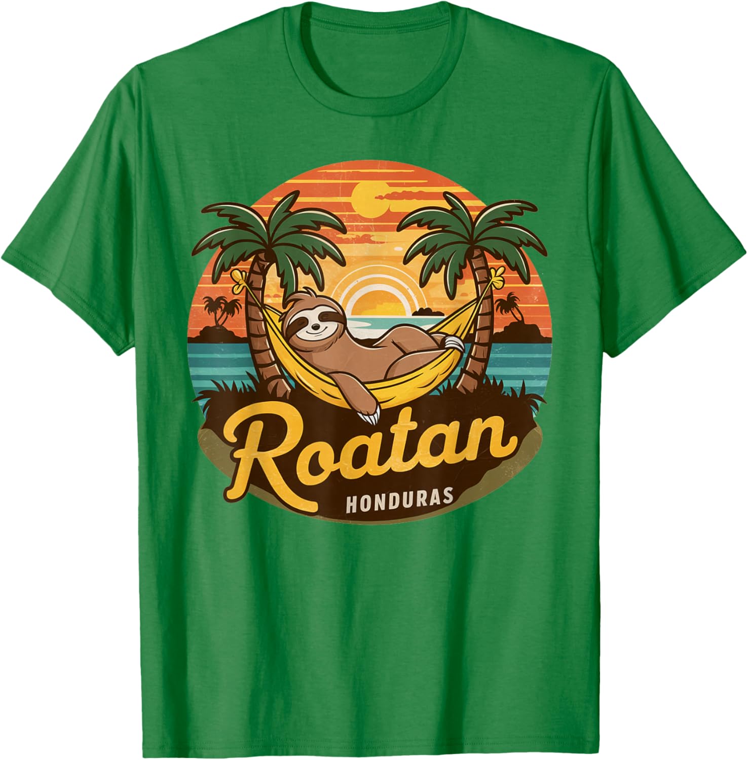 Roatan Sloth, Roatan Honduras Sloth, Roatan T-Shirt - T-Shirt | Irish Green