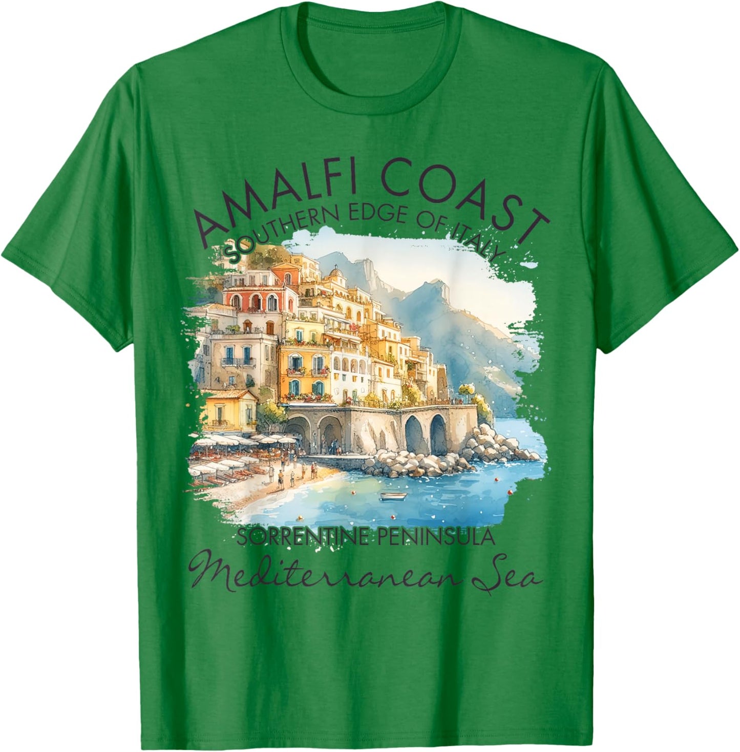 Amalfi Coast Italy Travel Vacation Southern Edge of Italy T-Shirt - T-Shirt | Irish Green