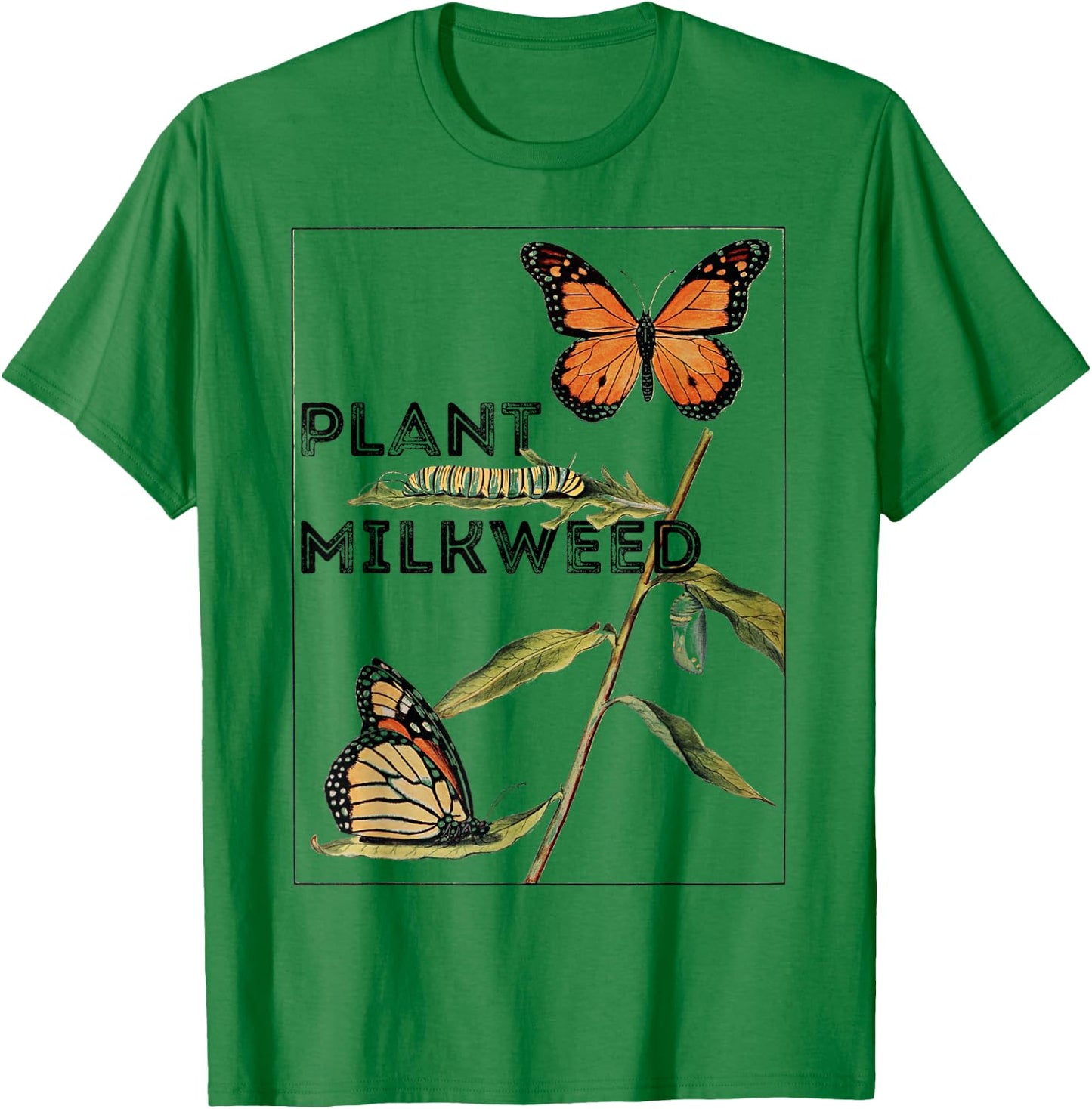 Monarch Butterfly Vintage "Plant Milkweed" T-Shirt - T-Shirt | Irish Green