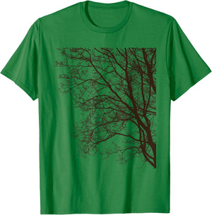 Trees Wildlife Nature Vintage Dark Forest Night -Adults T-Shirt - T-Shirt | Irish Green