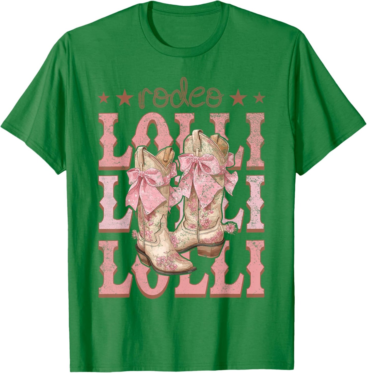 Rodeo Lolli Pink Boots Coquette Cow-Girl Birthday Party T-Shirt - T-Shirt | Irish Green