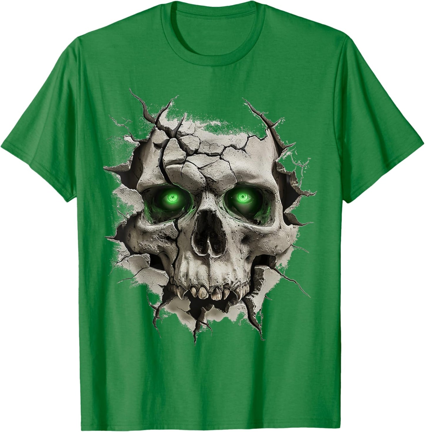 Skull Graphic Art Motif Artwork Skull T-Shirt - T-Shirt | Irish Green