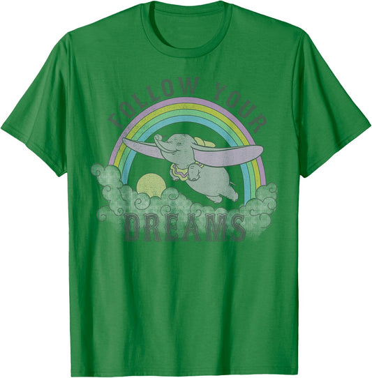 Disney Dumbo Follow Your Dreams Small T-Shirt - T-Shirt | Irish Green