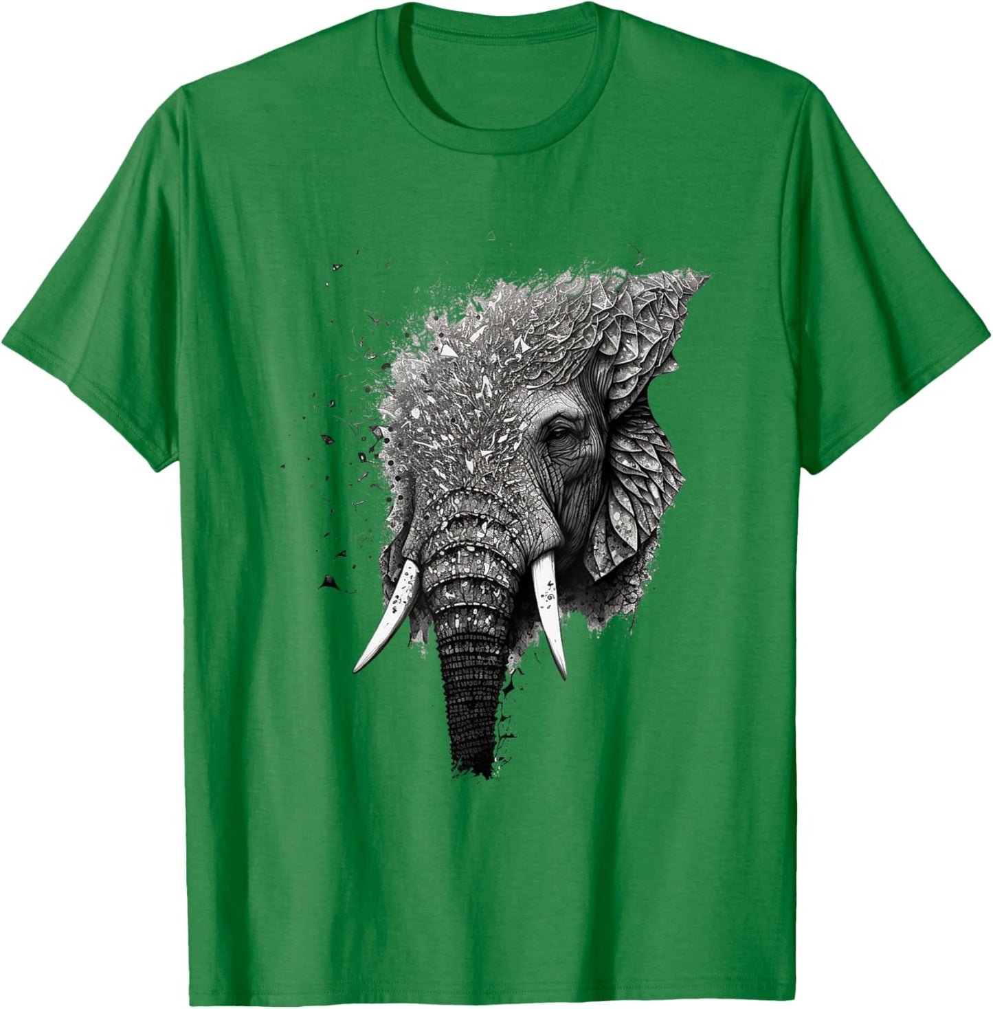 Elephant Drawing Animal Elephant T-Shirt - T-Shirt | Irish Green