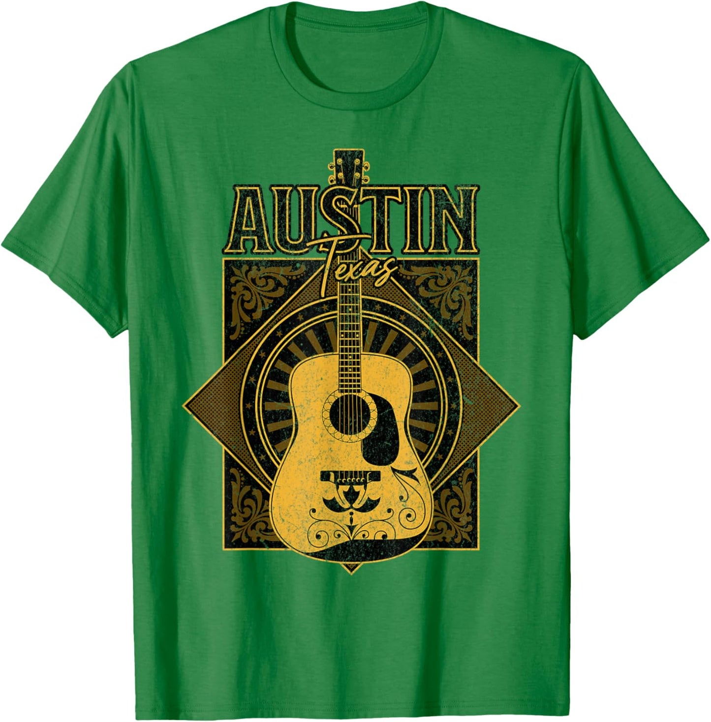 Austin Texas Travel Vintage T-Shirt - T-Shirt | Irish Green