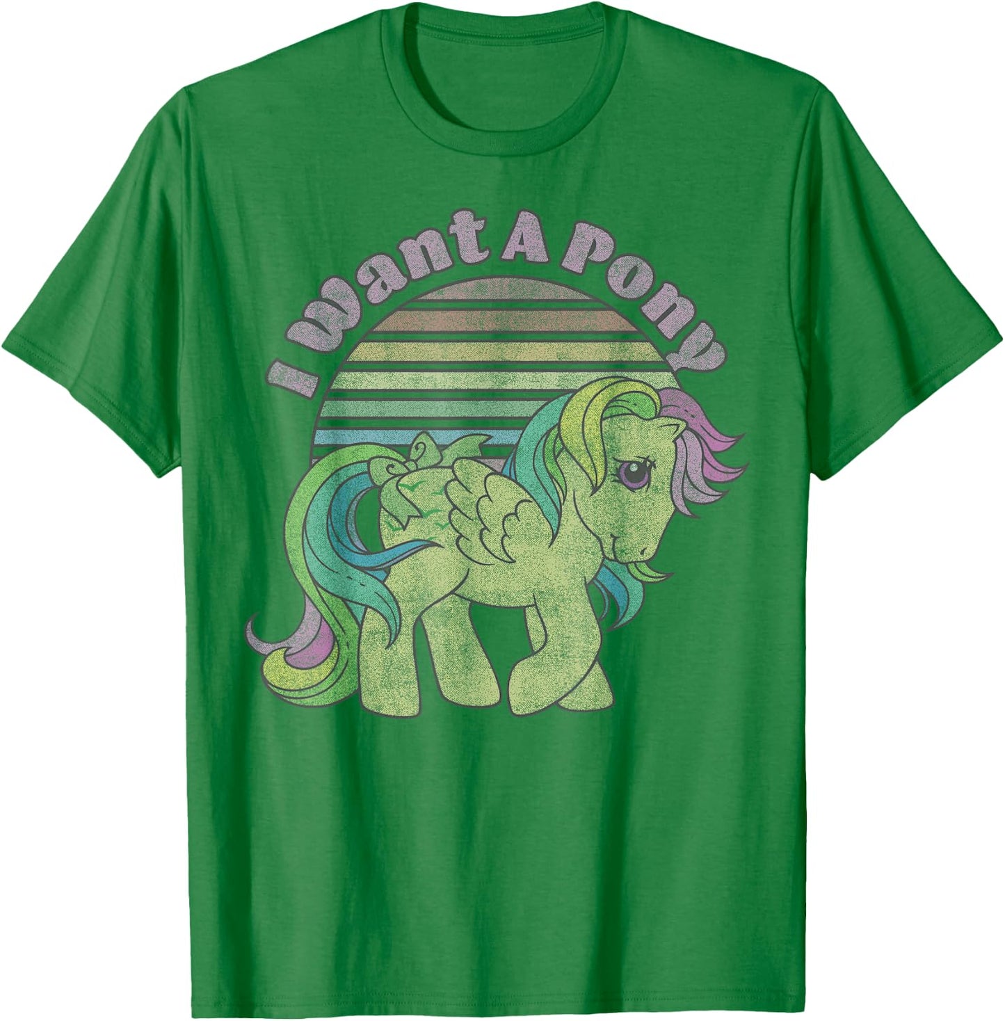 My Little Pony Skydancer I Want a Pony Vintage Stripes Small T-Shirt - T-Shirt | Irish Green