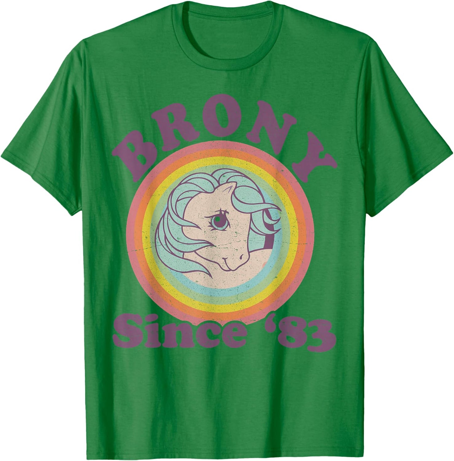 My Little Pony Brony Since '83 Retro Rainbow Circle T-Shirt - T-Shirt | Irish Green
