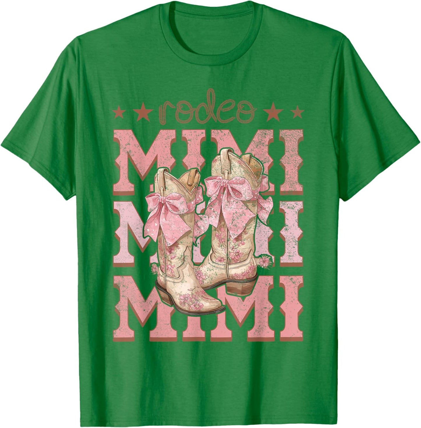 Rodeo Mimi Pink Boots Coquette Cow-Girl Birthday Party T-Shirt - T-Shirt | Irish Green