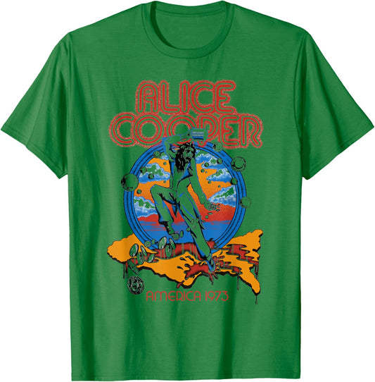 Alice Cooper – America 73 T-Shirt - T-Shirt | Irish Green