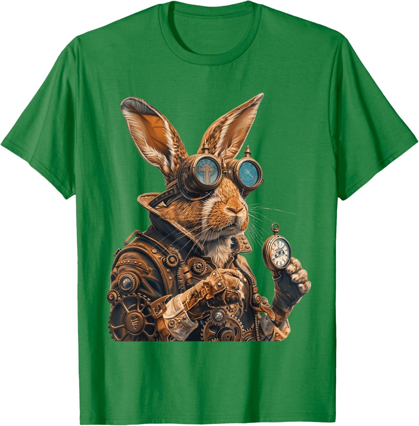 Steampunk Rabbit Fantasy Art Design T-Shirt - T-Shirt | Irish Green
