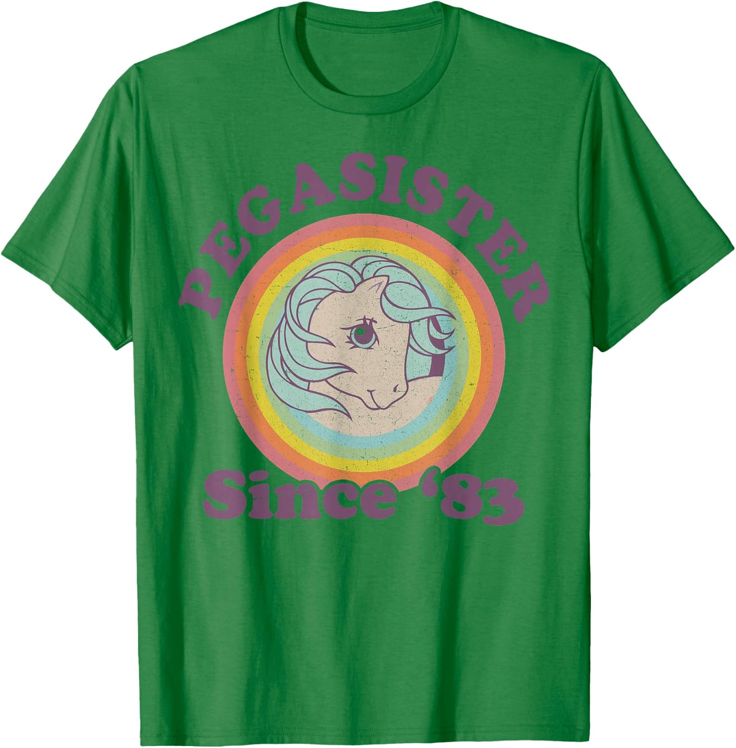 My Little Pony Pegasister Since '83 Retro Rainbow Circle T-Shirt - T-Shirt | Irish Green
