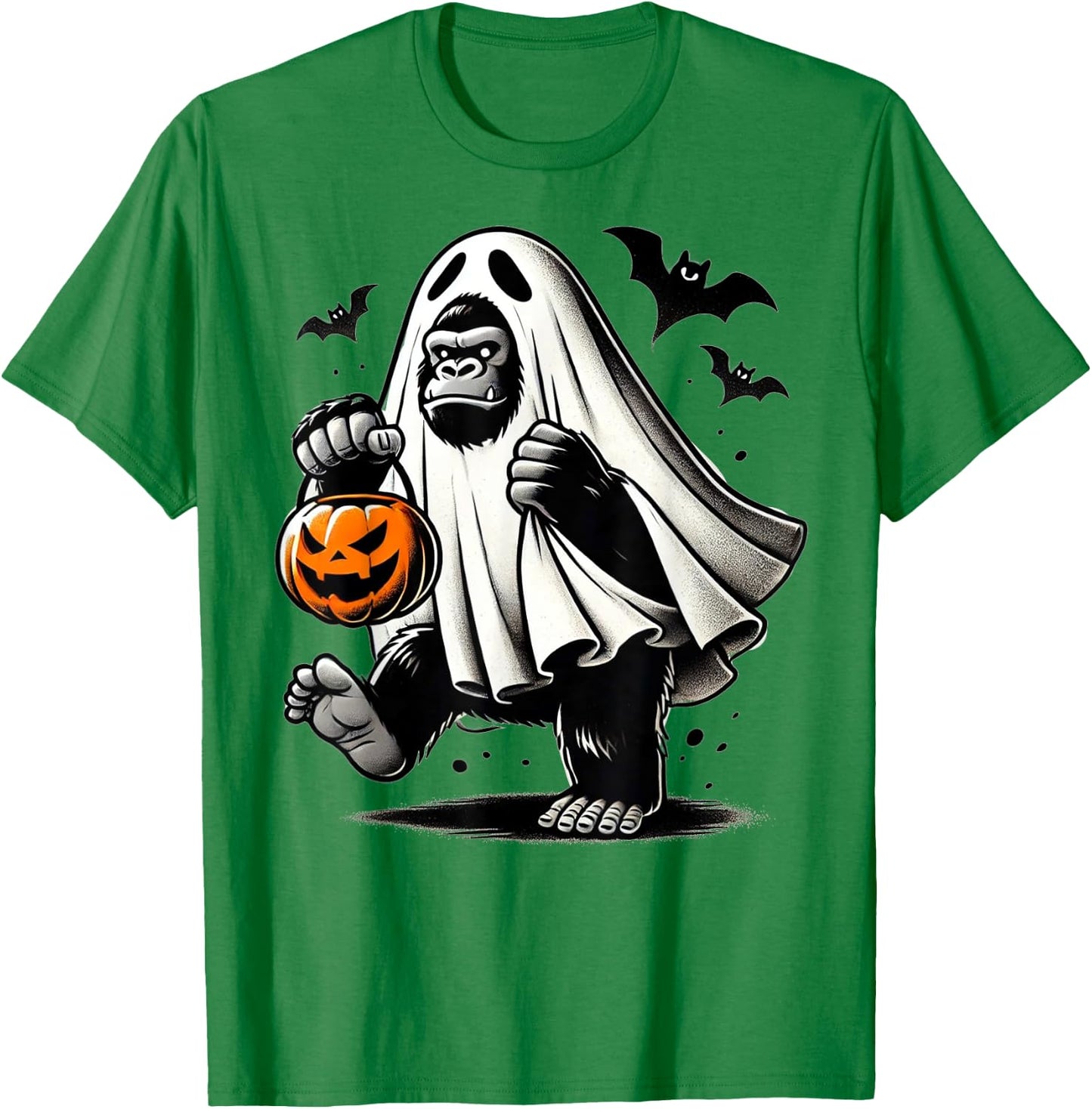 Funny Gorilla Halloween Ghost Costume Trick Or Treat Monkey T-Shirt - T-Shirt | Irish Green