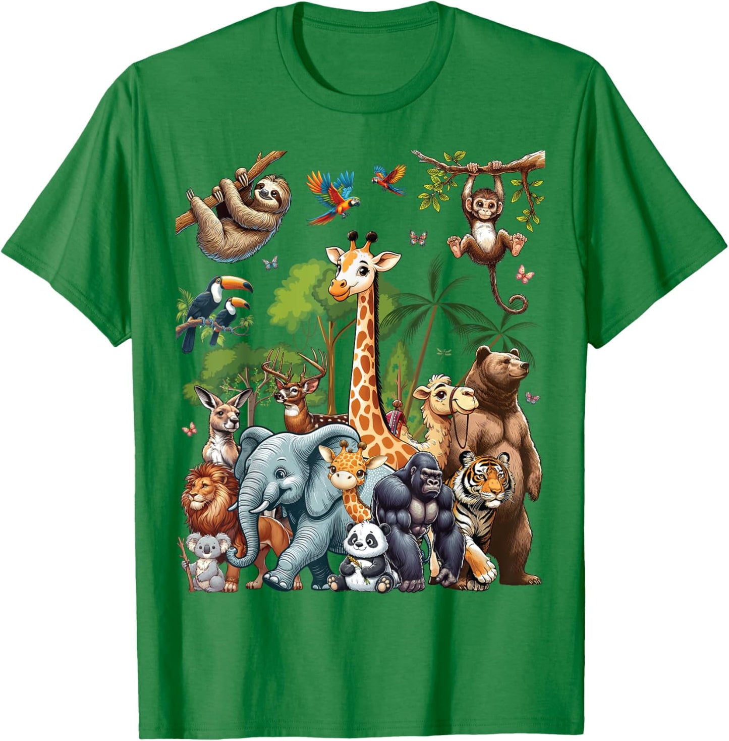 Zoo Animals Wildlife Safari Jungle Zoo Birthday Party T-Shirt - T-Shirt | Irish Green