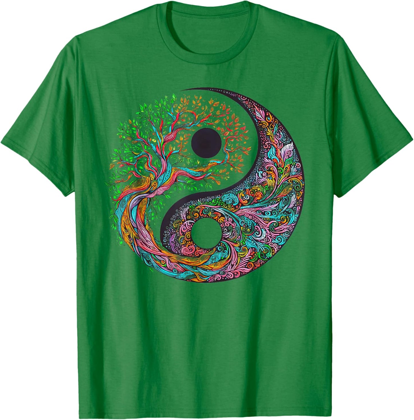 Yin Yang Tree of Life Taoist Symbol Yoga Meditation Buddhist T-Shirt - T-Shirt | Irish Green