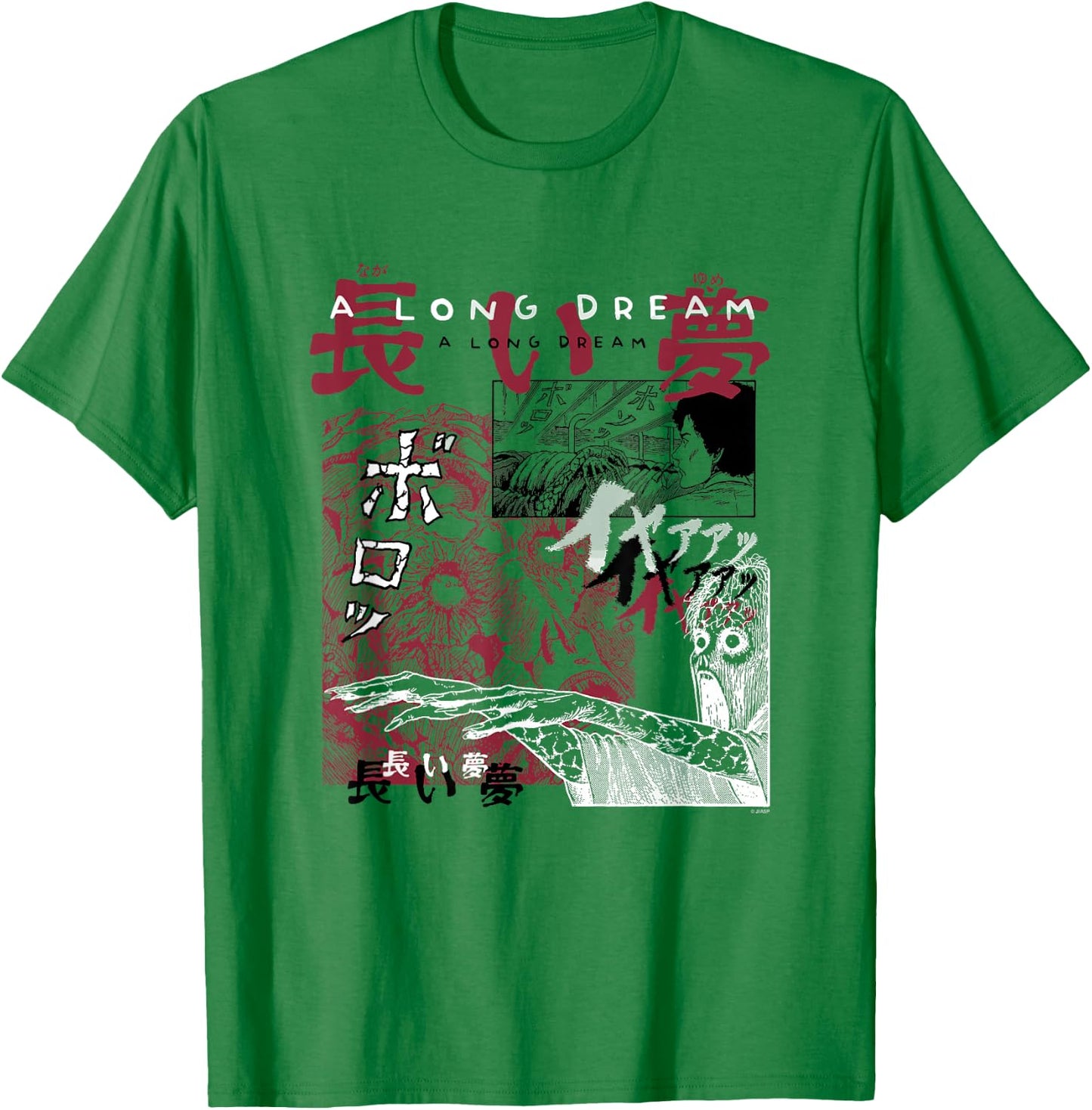 Junji Ito A Long Dream Curated Clutter T-Shirt - T-Shirt | Irish Green