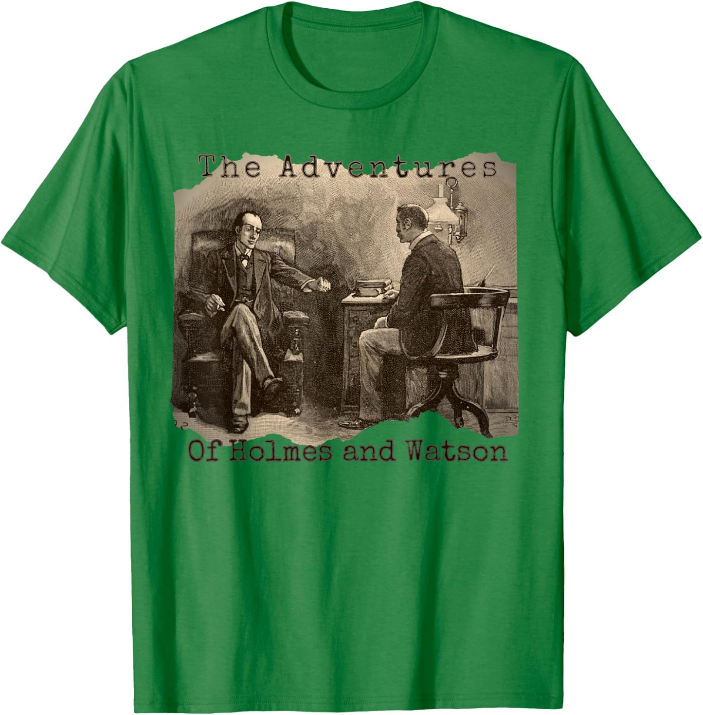 Adventures of Holmes and Watson - Sherlock Holmes Mystery T-Shirt - T-Shirt | Irish Green